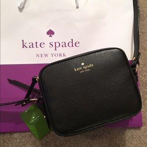 NWT-Kate Spade Black Double Zip Crossbody